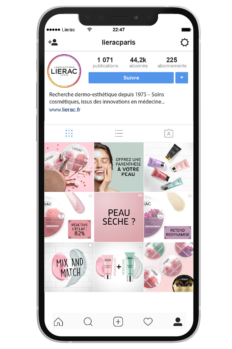 Lierac - Duo Masks Présentation du feed Instagram